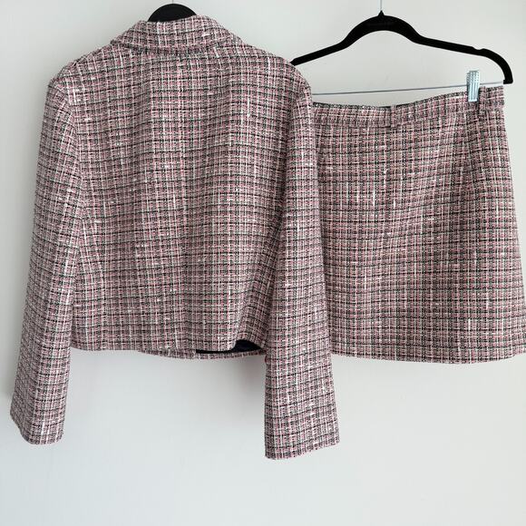 Theory Tweed Blazer Skirt Suit Set 12 & 14 Quiet Luxury Elegant Old Money Blair - Picture 6 of 9